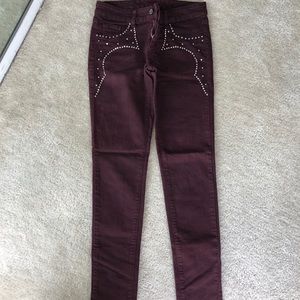Studded maroon Carmar jeans